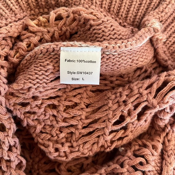 Elan Lena Wide Neck Chunky Knit Crochet Sweater Size Small To Large - Picture 4 of 7